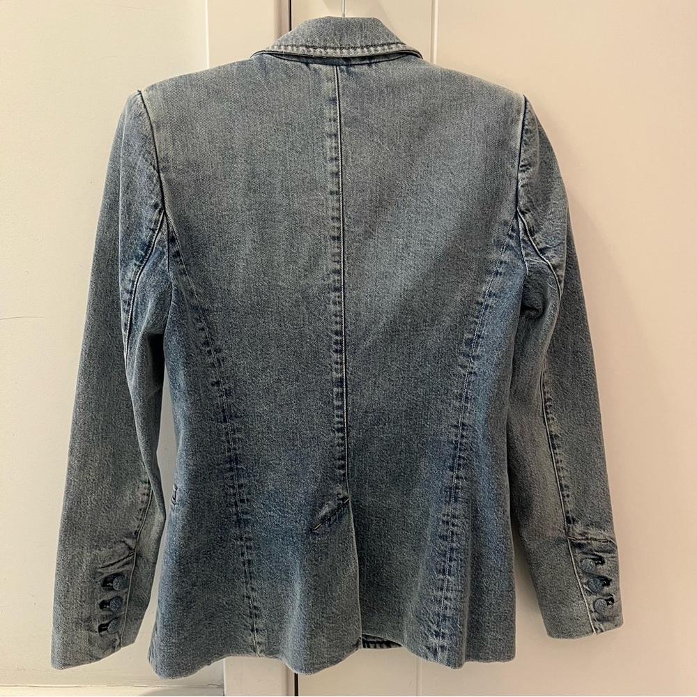 Alice + Olivia Macy Denim Fitted Blazer- Size 6; New with Tags - Picture 3 of 11